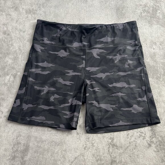 Athleta Shorts Womens 3X Ultimate Stash Pocket Biker Camouflage 7” Workout Gym - Picture 1 of 13